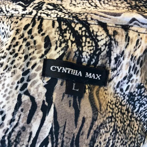 Vintage Y2K Cynthia Max Leopard print Women Denim Button Up Jacket size L - Picture 7 of 9